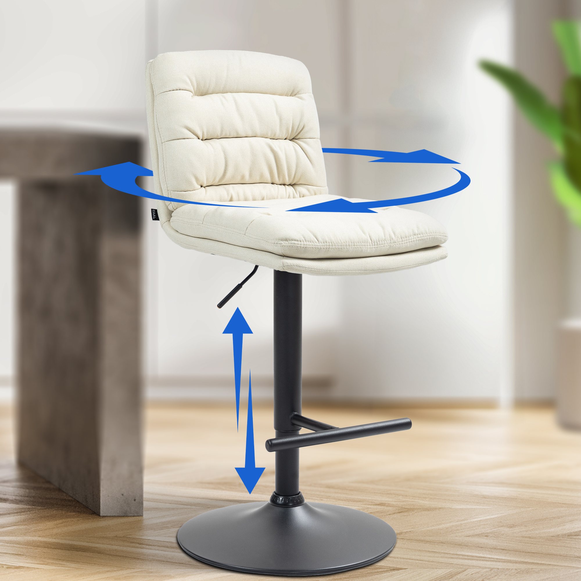 Barhocker Damar Stoff schwarz