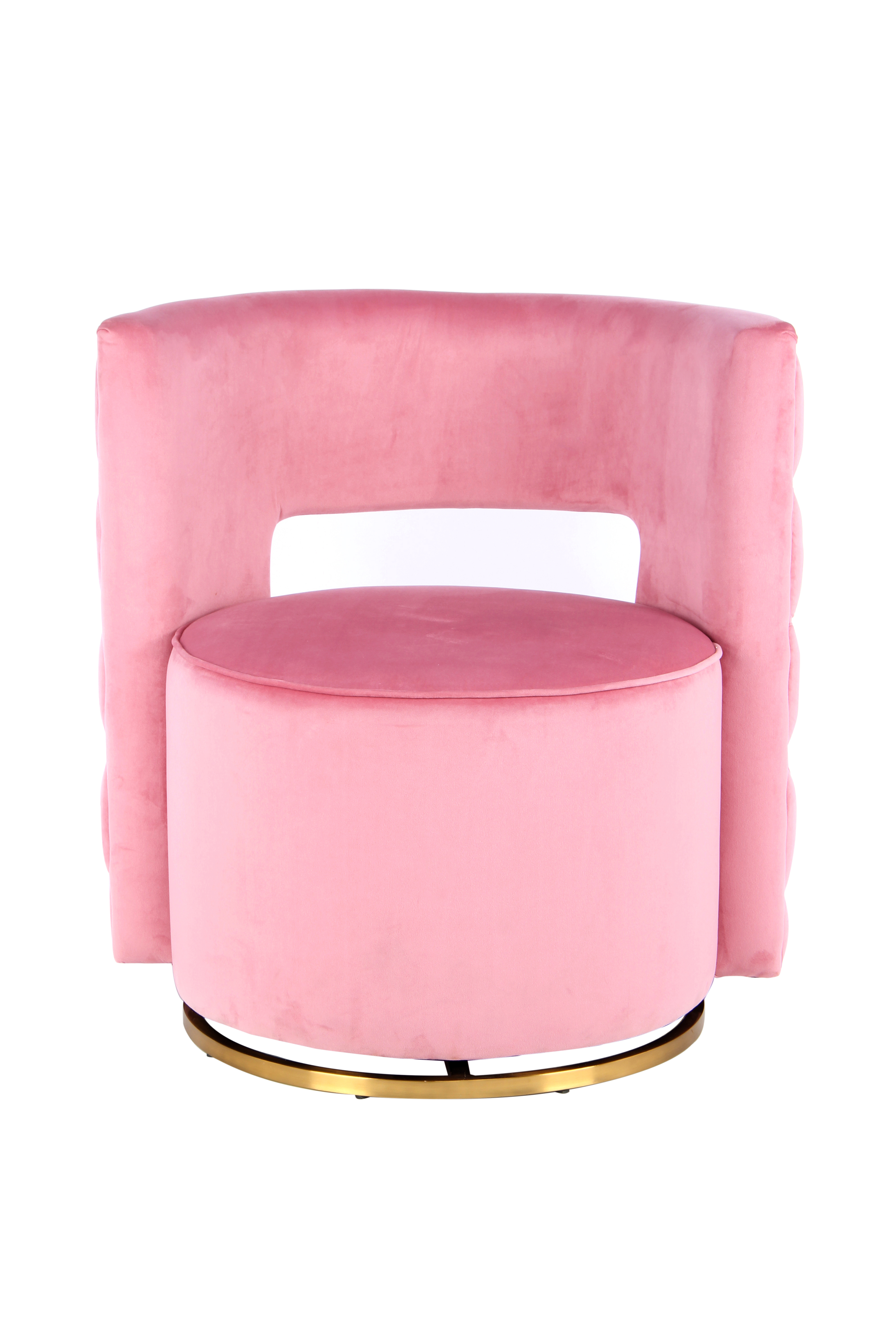 Drehsessel mit Glamourdesign Rosa / Gold