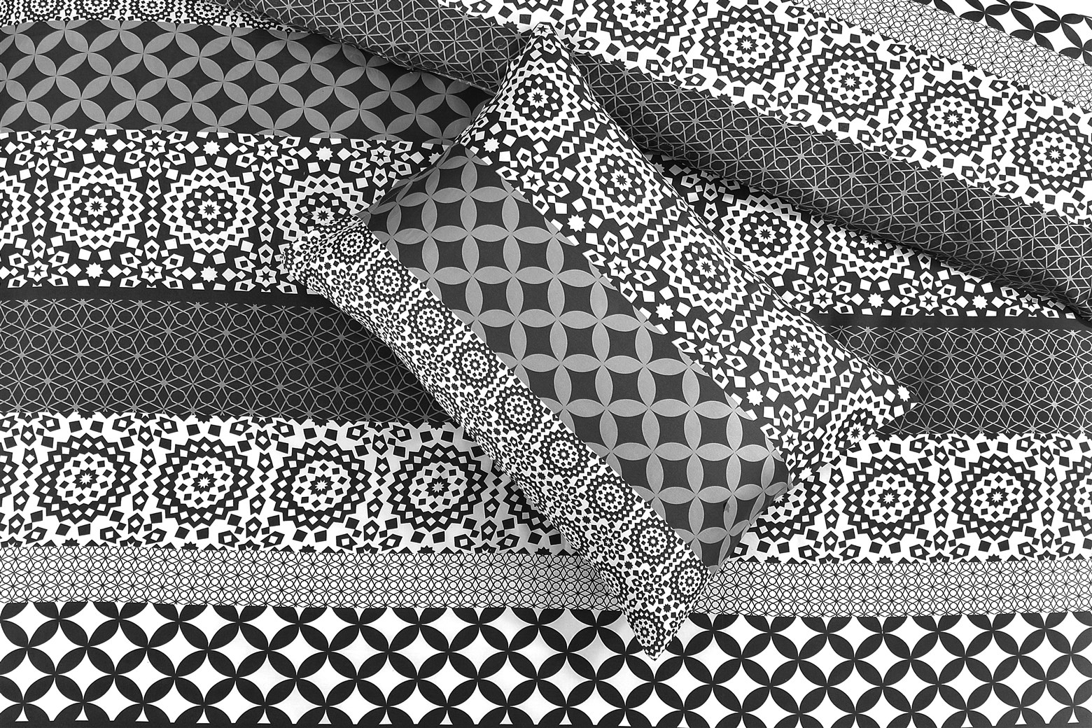 Bettwäsche Bettwäsche Stereo 125-AT Schwarz / Weiß 140cm x 200cm