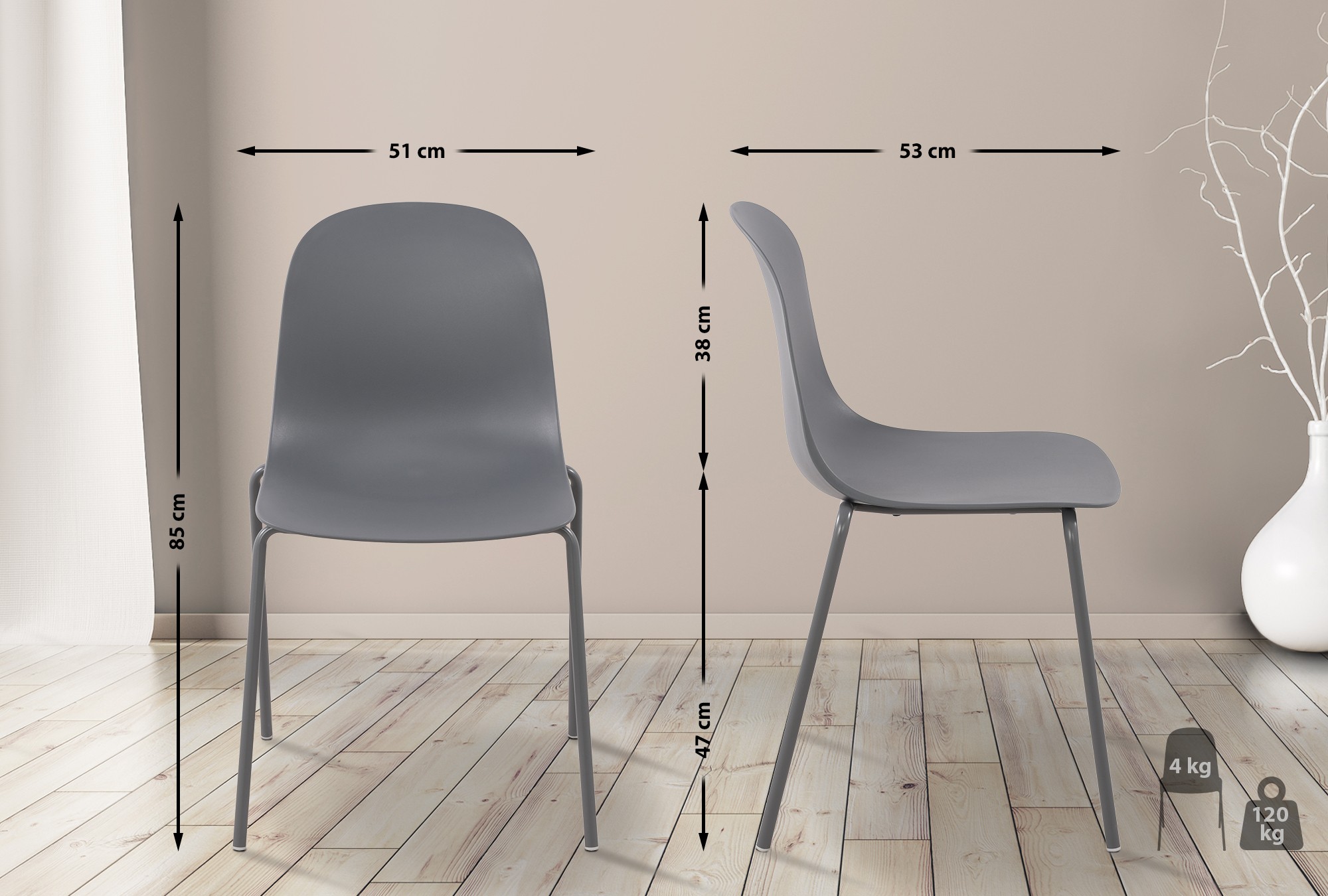 2er Set Stuhl Hardin