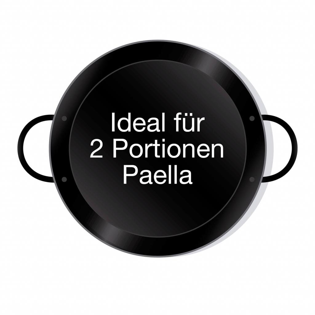 Leichte emaillierte Paella Pfanne Ø 26 cm mit Griffen - Universell einsetzbar und robust: Original spanische Paella Pfanne Typ Valenciana