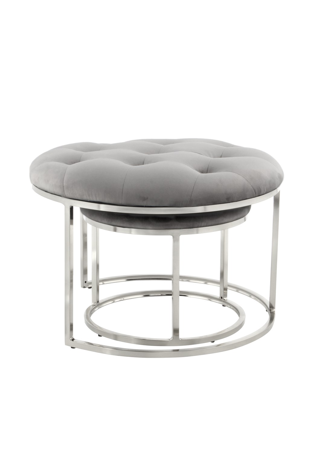 Hocker Hocker Becky 825 2er-Set Grau / Silber