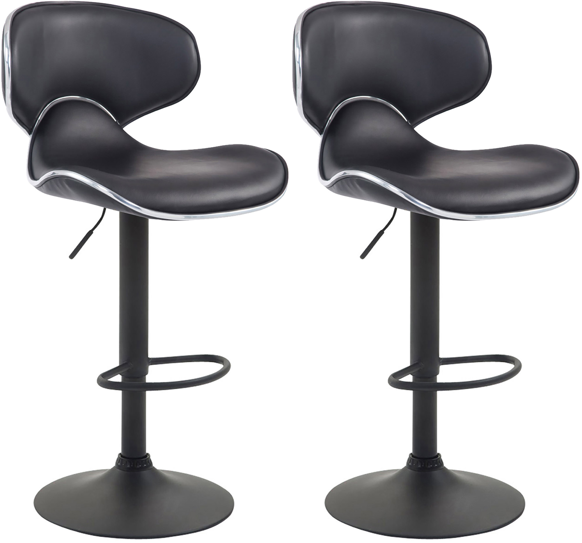 2er Set Barhocker Las Vegas V2 Kunstleder schwarz