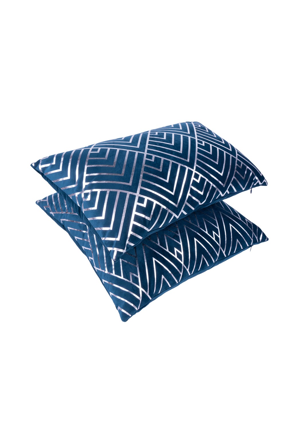 Deko-Kissen Dekokissen Prisma 225 2er-Set Blau / Silber
