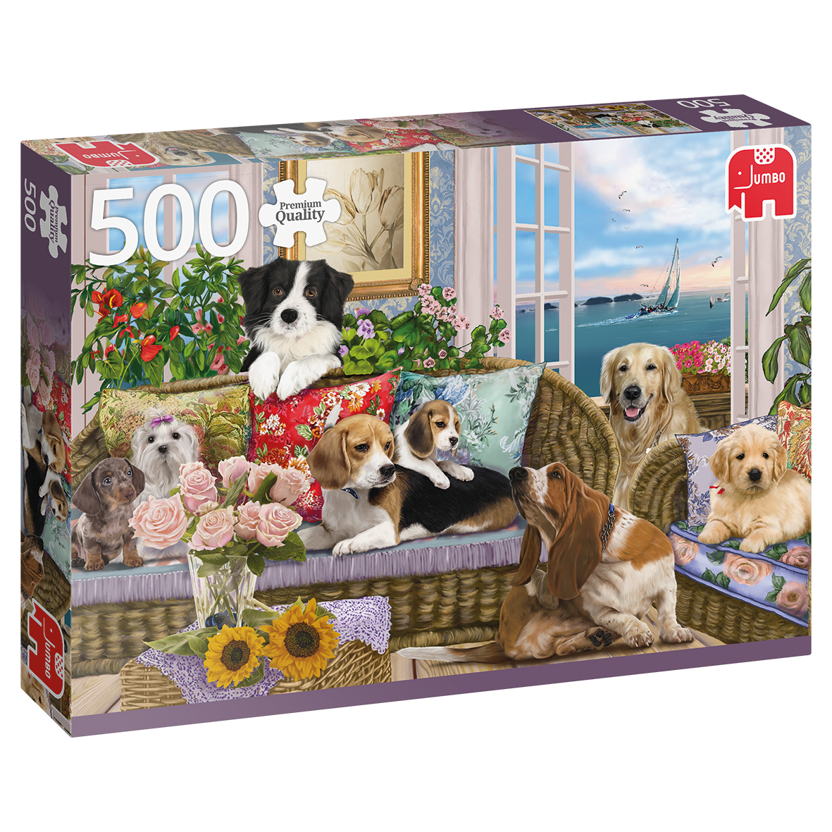 JUMBO Puzzles Jumbo Spiele 18849 - Pelzige Freunde Puzzle 500 Teile