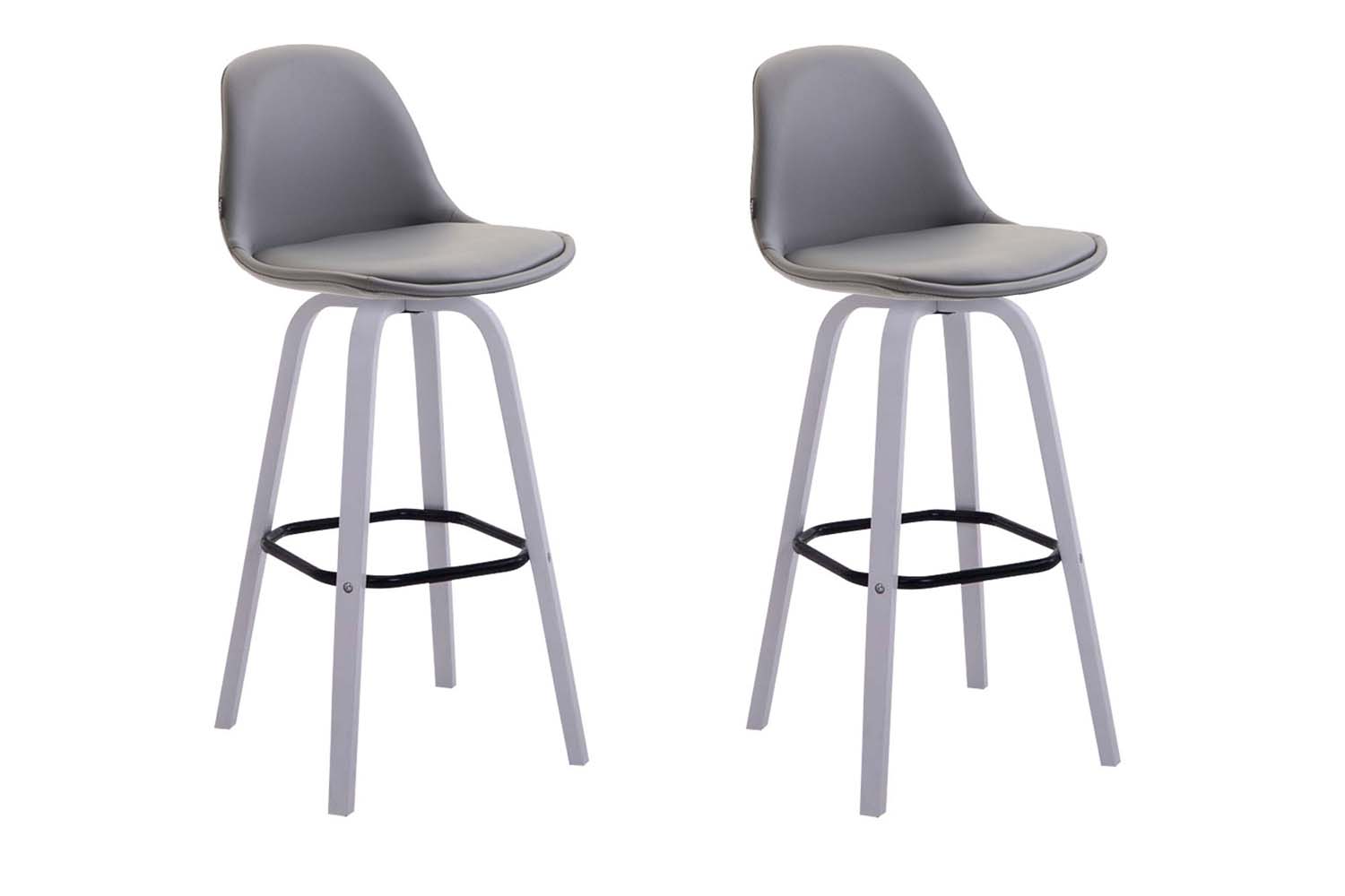 2er Set Barhocker Avika Kunstleder Weiß