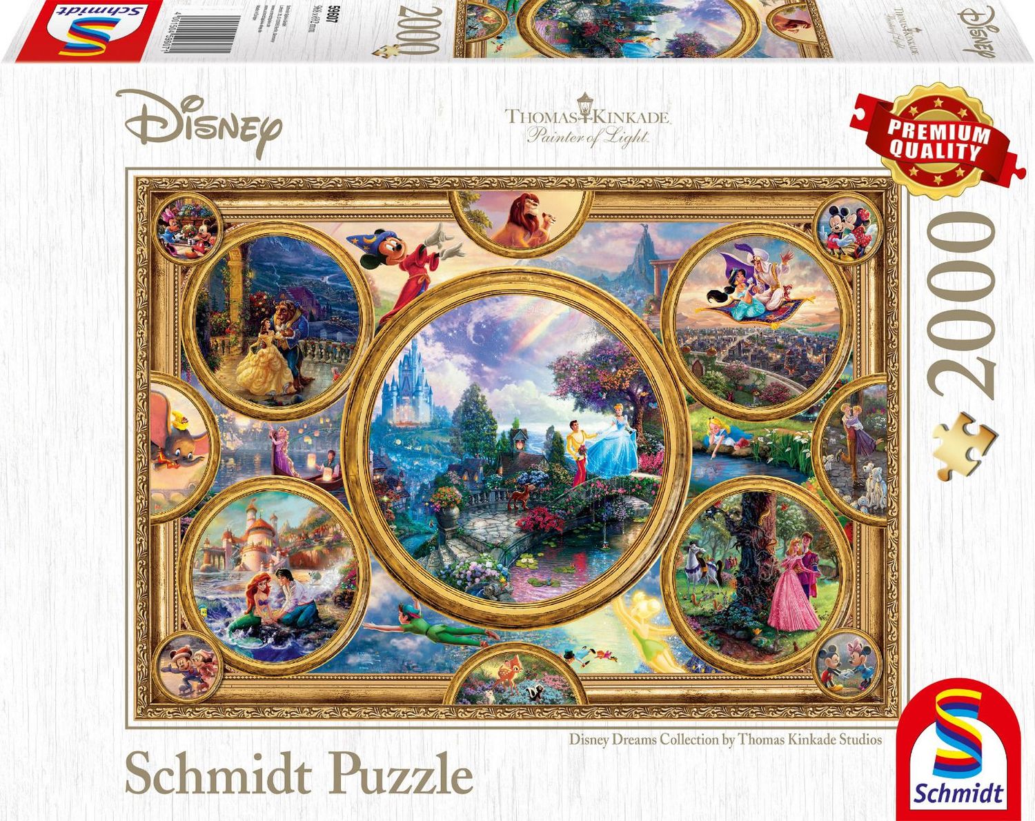 Schmidt Spiele GmbH Puzzles Disney, Dreams Collage - 2000 Teile Puzzle (Thomas Kinkade)