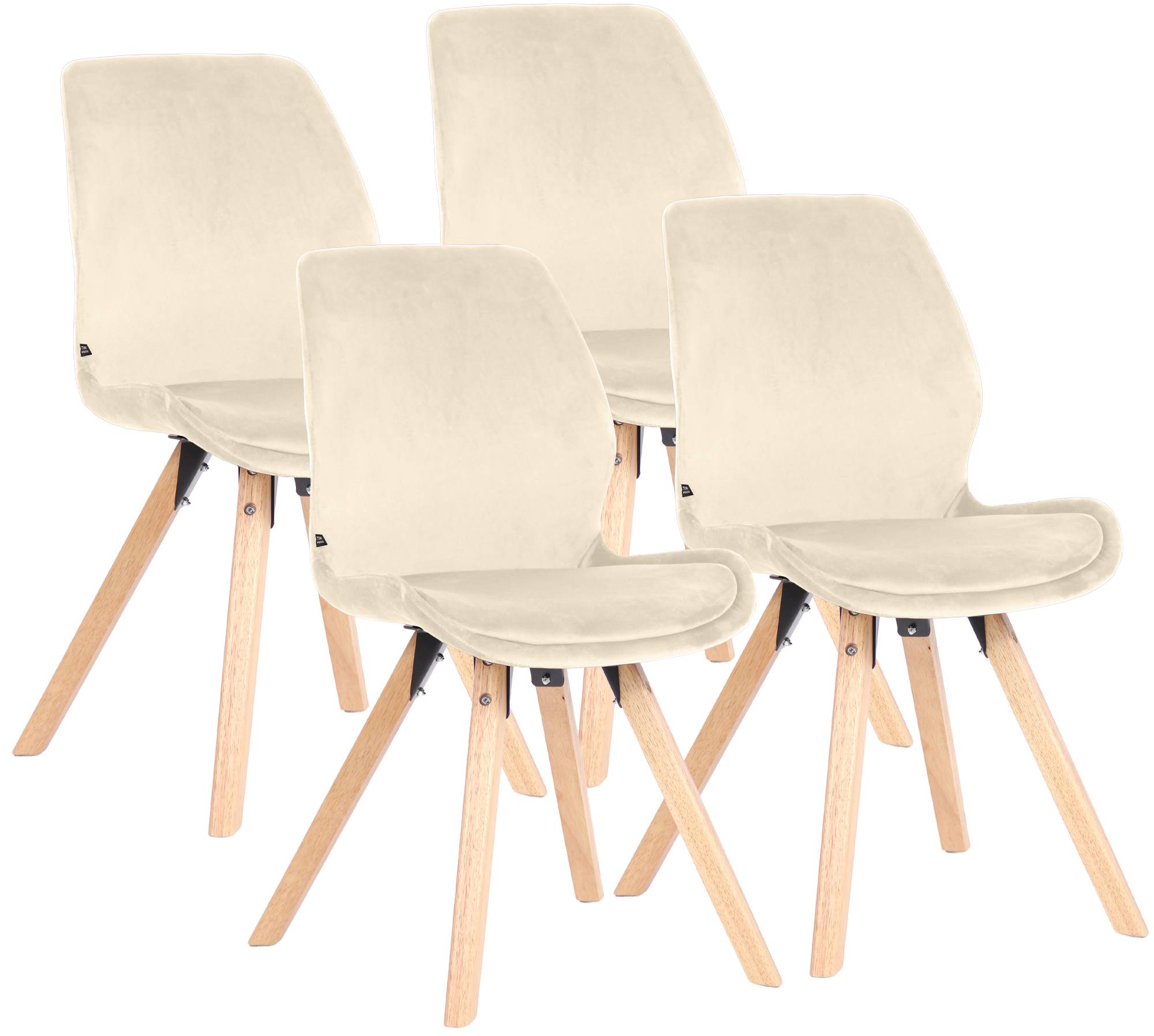 4er Set Stuhl Luna Samt