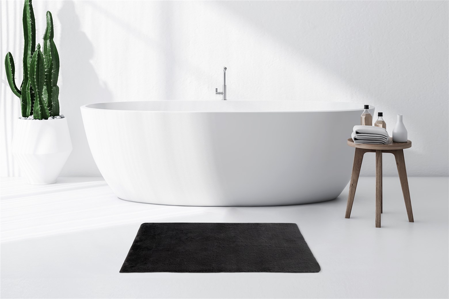 Badematte Badematte Rabbit Light 125 Dunkelgrau 65cm x 100cm