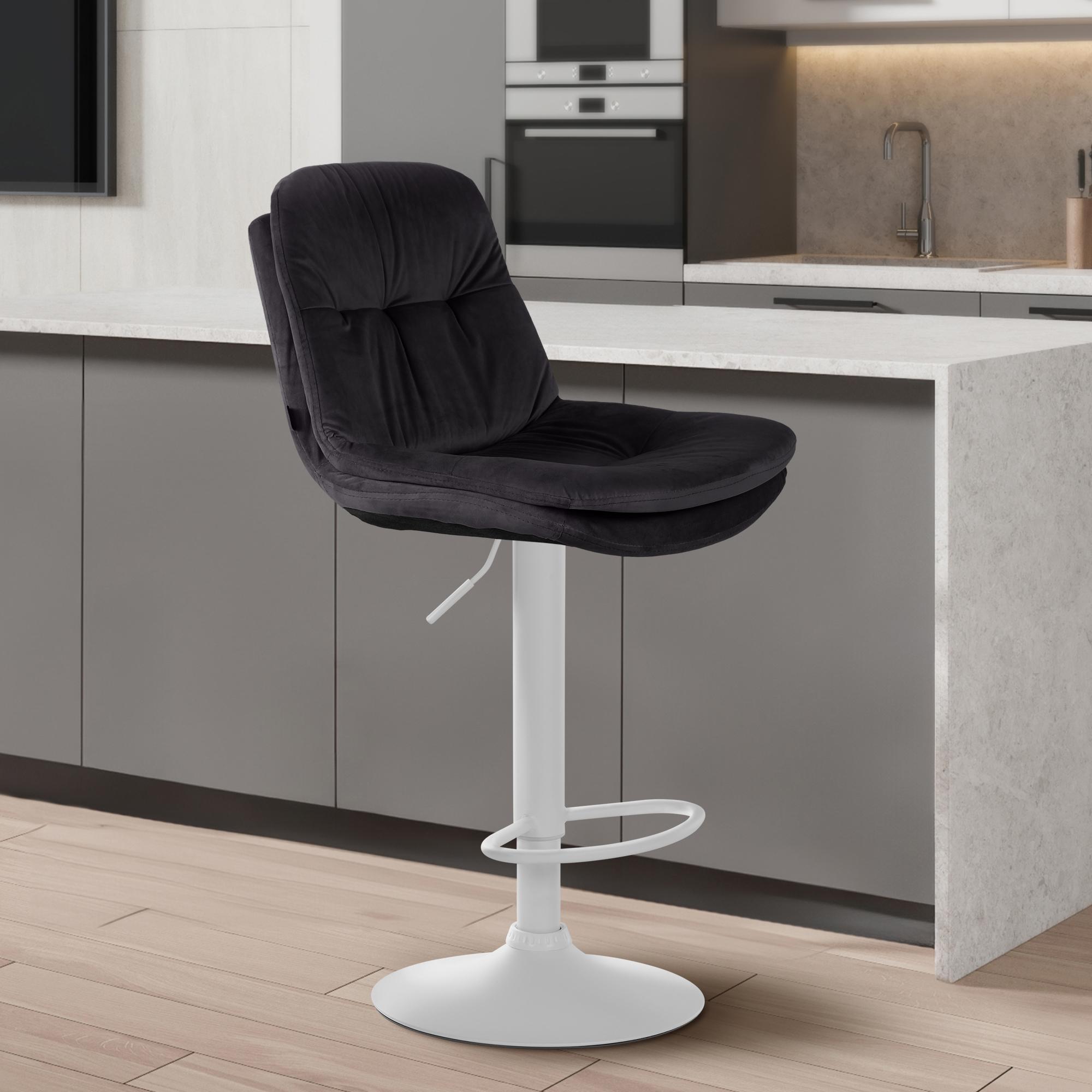 Barhocker Laurel Samt weiß