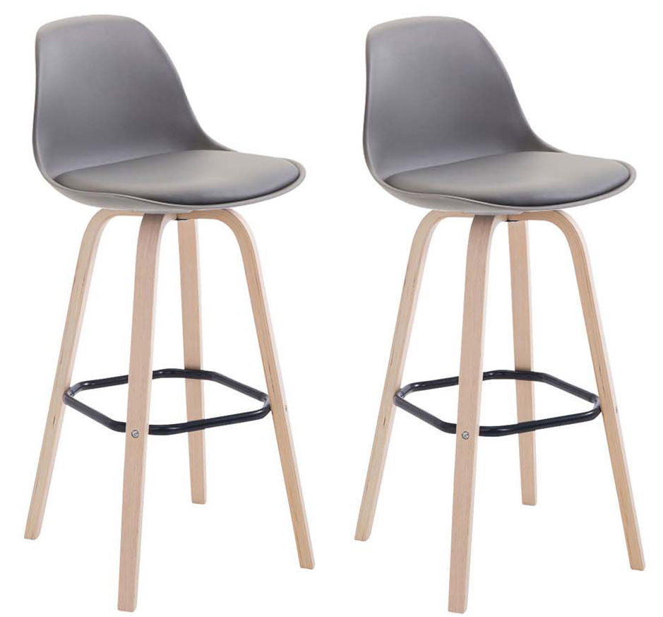 2er Set Barhocker Avika Kunststoff natura