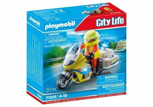PLAYMOBIL® Bau- & Konstruktionsspielzeug PLAYMOBIL® 71205 - City Life - Notarzt-Motorrad mit Blinklicht