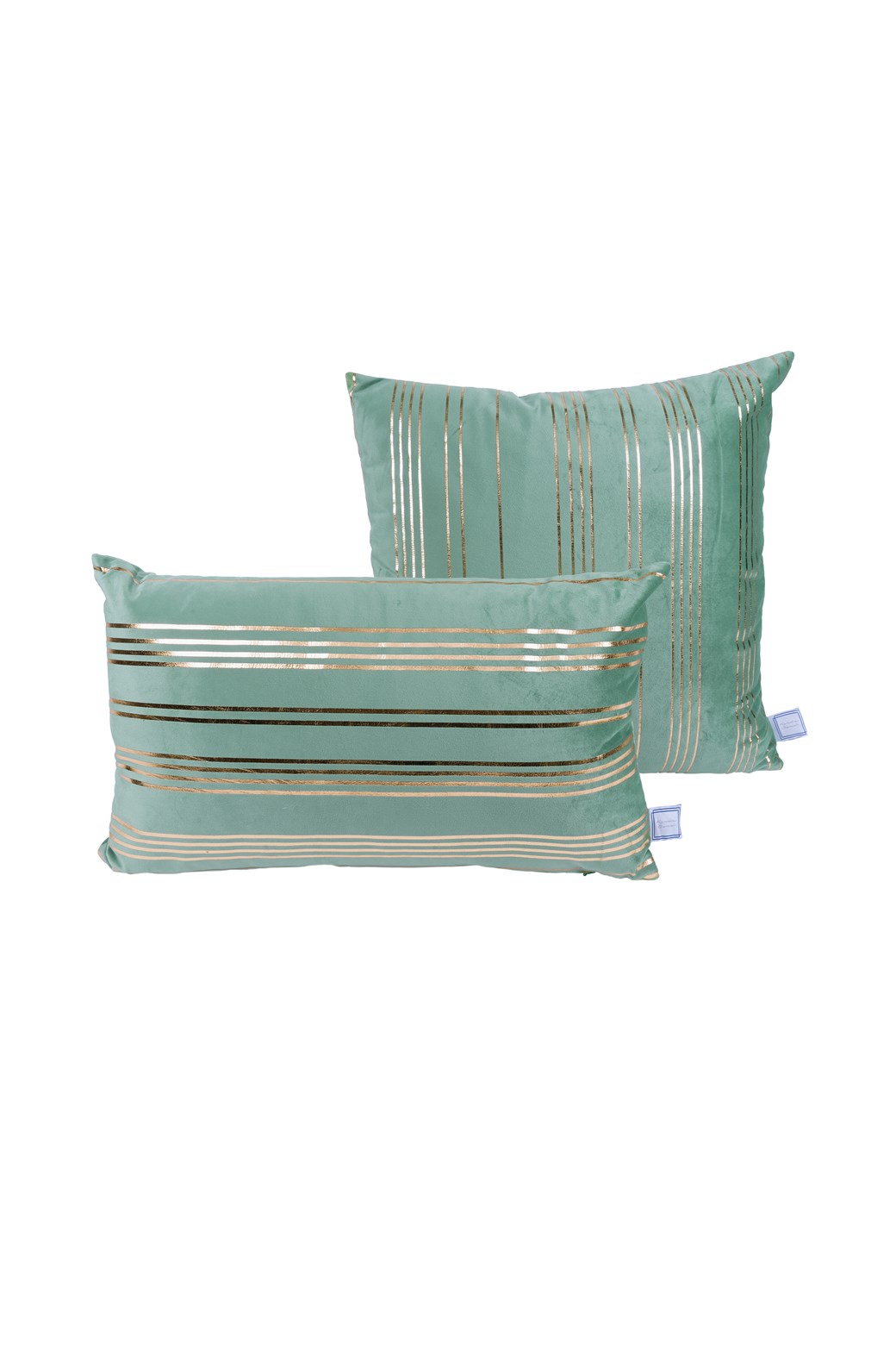 Deko-Kissen Dekokissen Prisma 525 2er-Set Mint / Gold