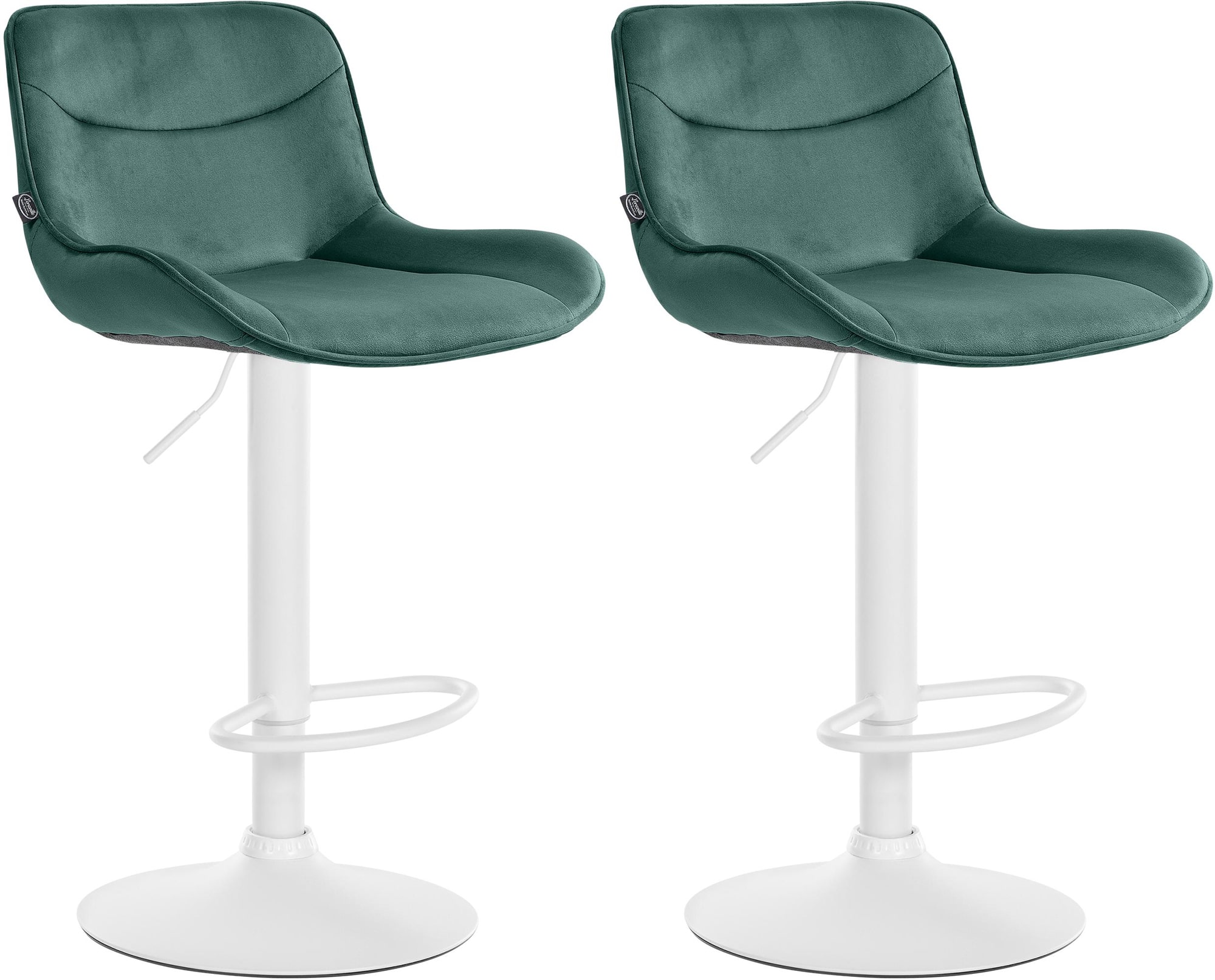 2er Set Barhocker Vonore Samt weiß