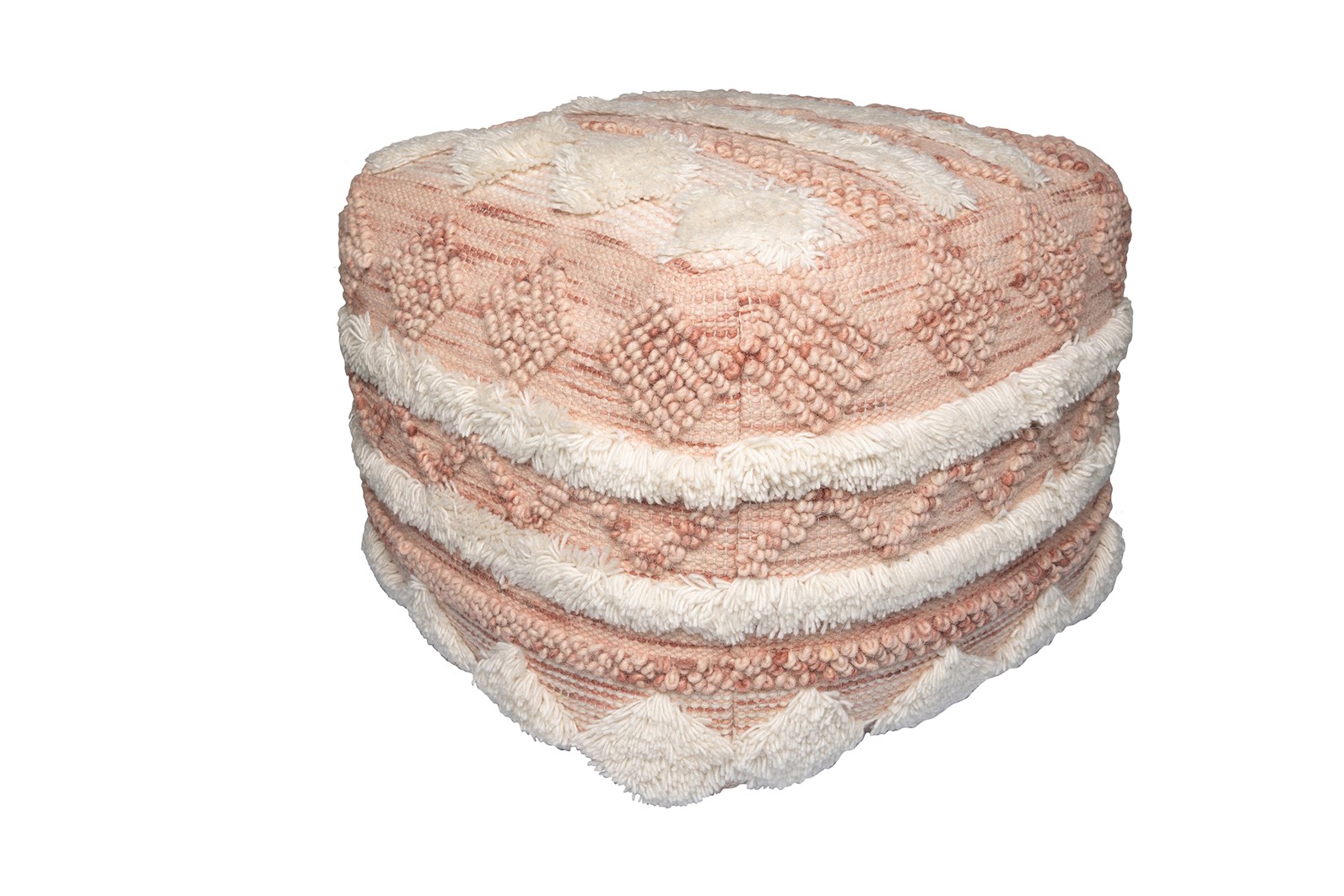 Pouf Pouf Bohist 225 Rosa / Creme 50cm x 50cm