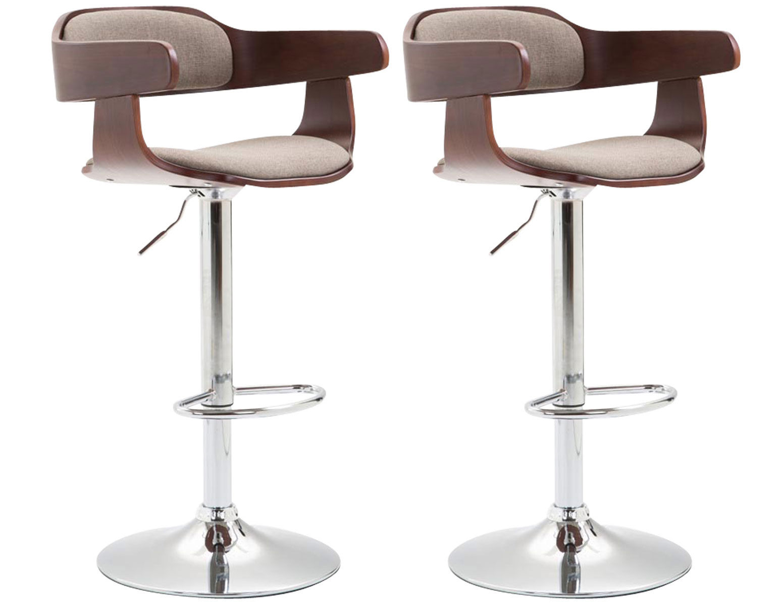 2er Set Barhocker Bogota Stoff coffee