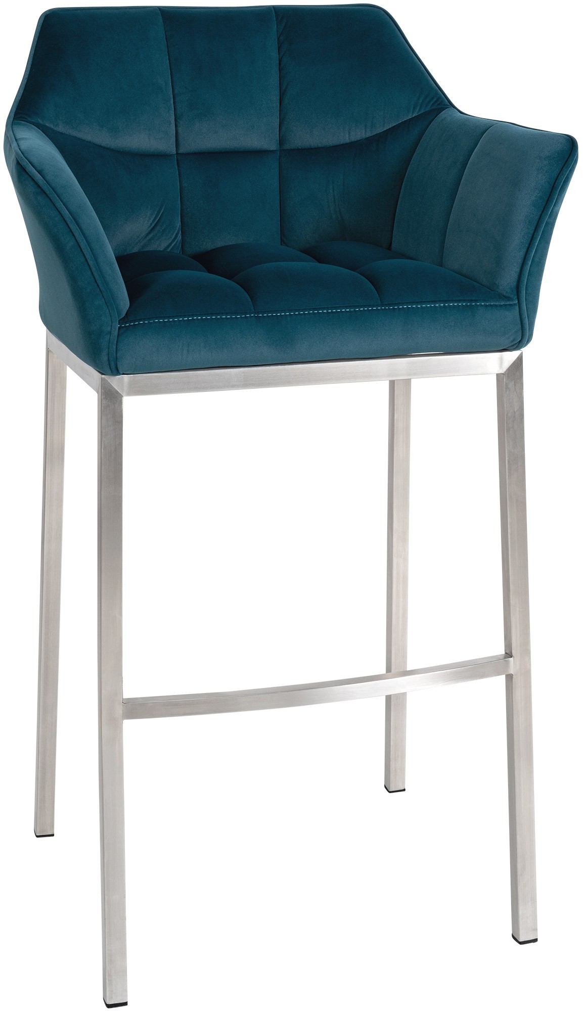 Barhocker Damaso E Samt mit 4-Fuß Gestell
