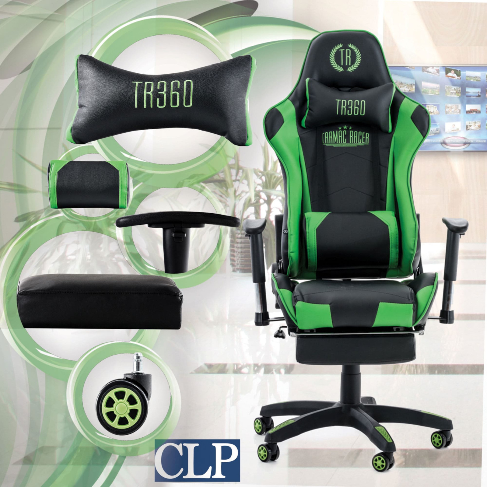 Racing Bürostuhl Turbo mit Fußablage