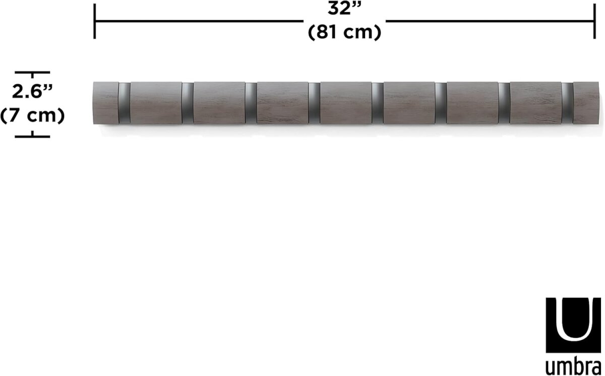 Umbra Hooks Flip 8 318858-1045 Garderobenhaken GRY/PWT Wandhaken Kleiderhaken Kleideraufhänger