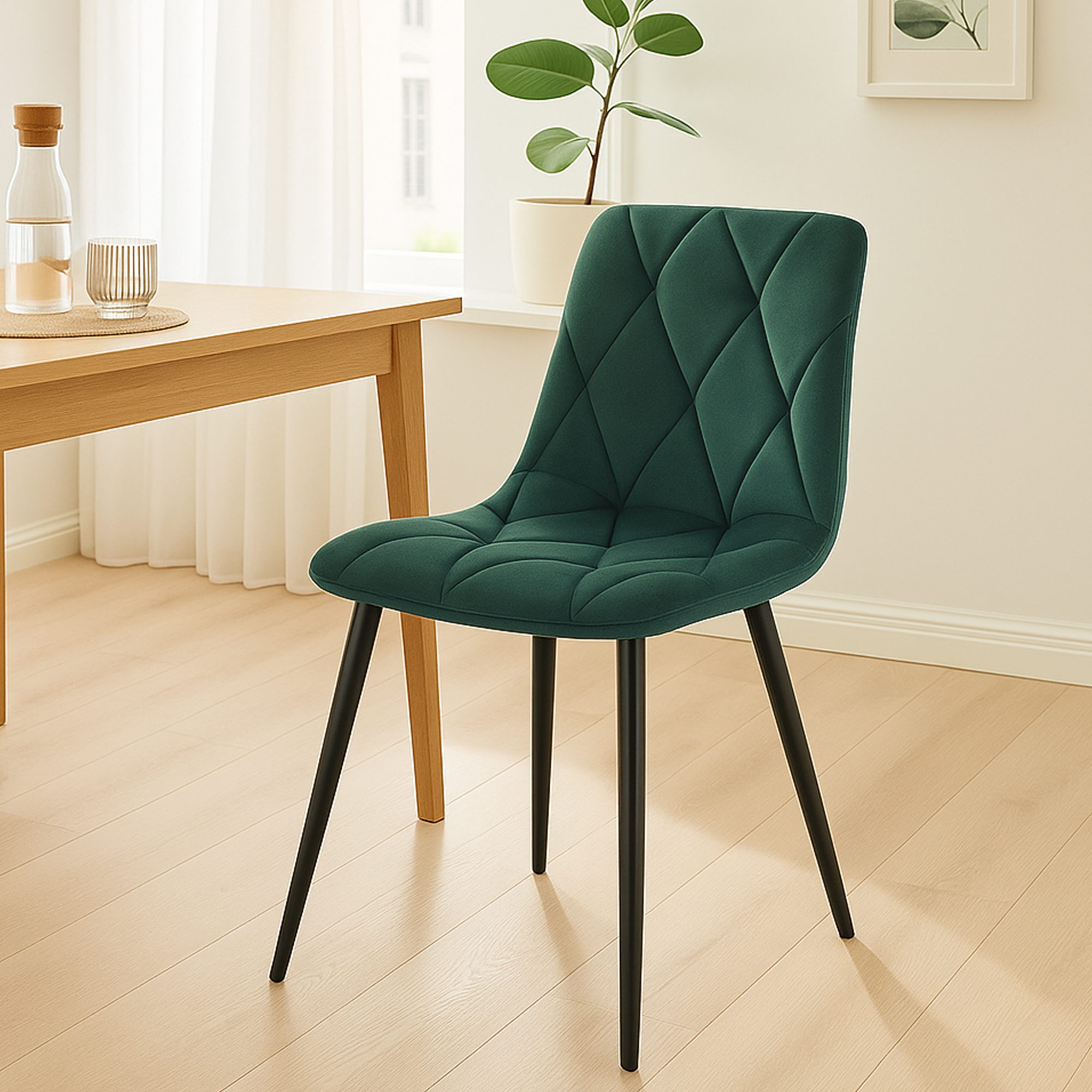 2er Set Esszimmerstuhl Clairton Samt