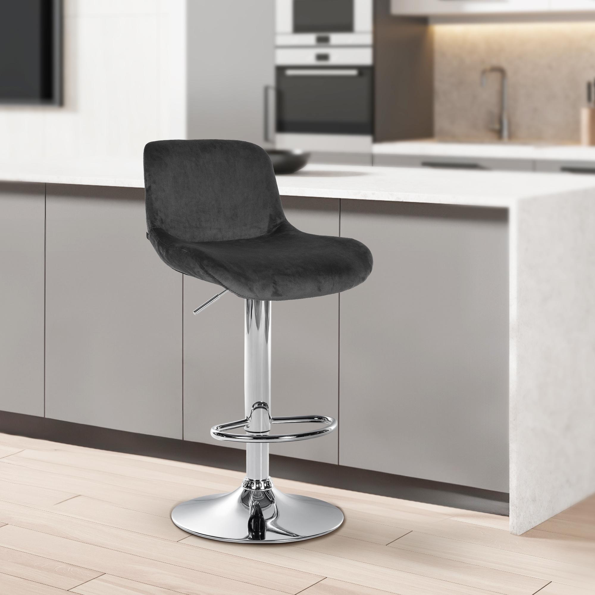 Barhocker Solon Chrom Samt