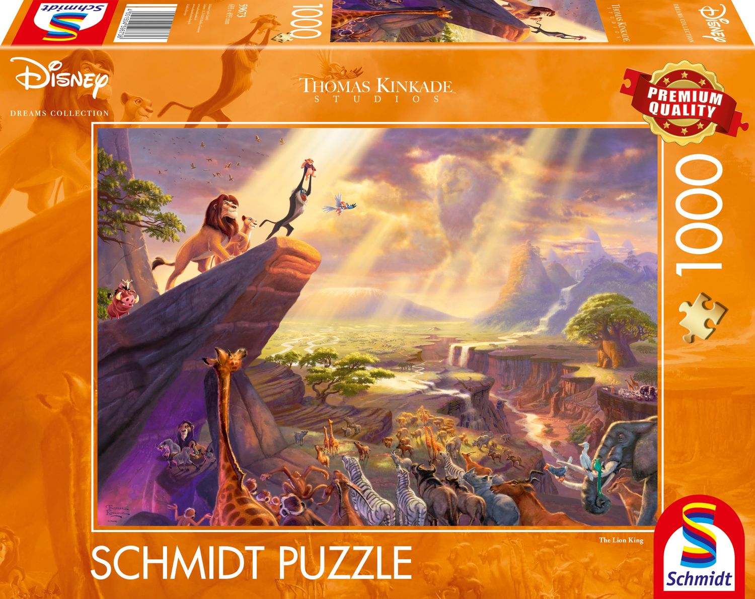 Schmidt Spiele GmbH Puzzles Disney, König der Löwen - 1000 Teile Puzzle (Thomas Kinkade)