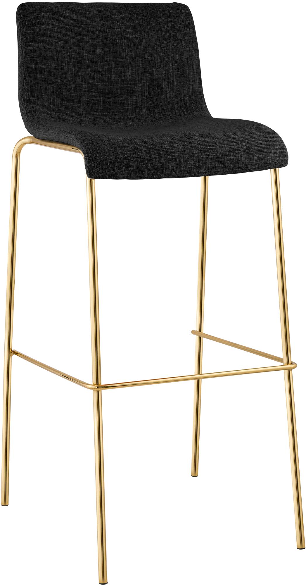 Barhocker Hoover Stoff 4-Fuß Gold