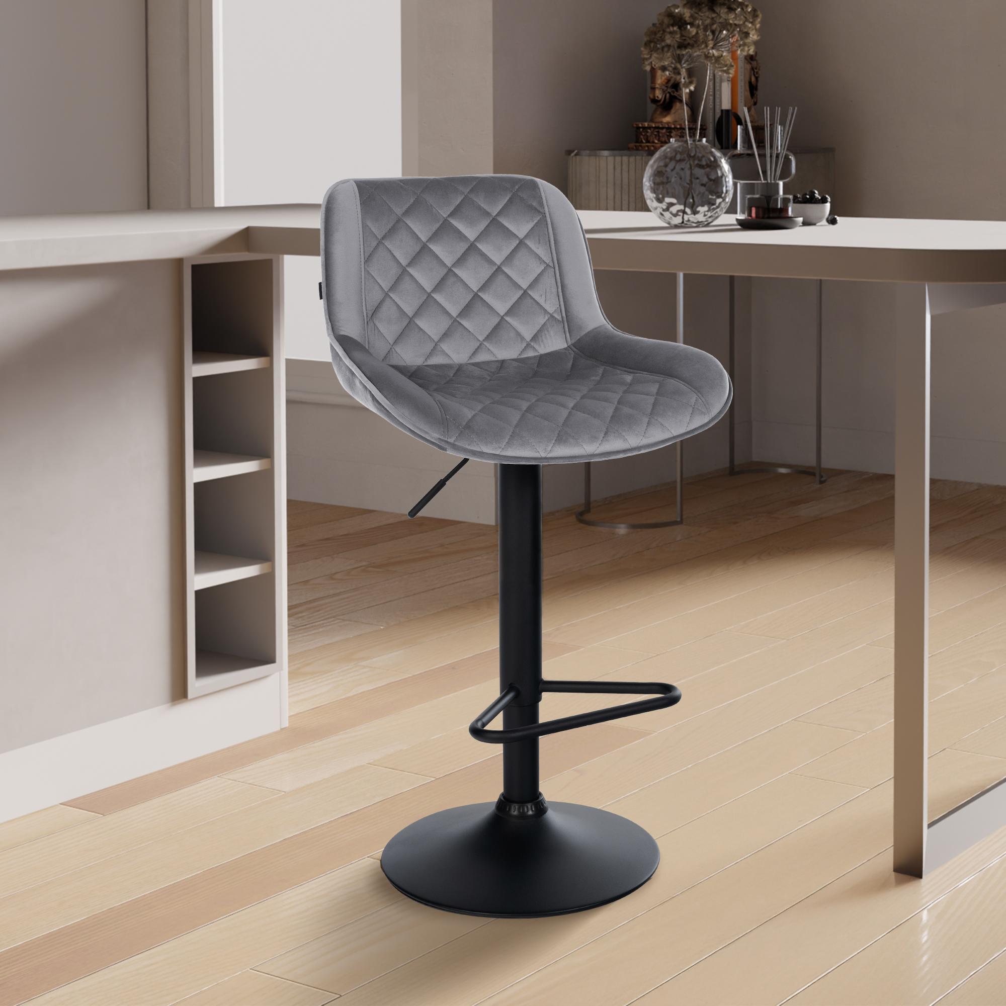 2er Set Barhocker Kasson Samt
