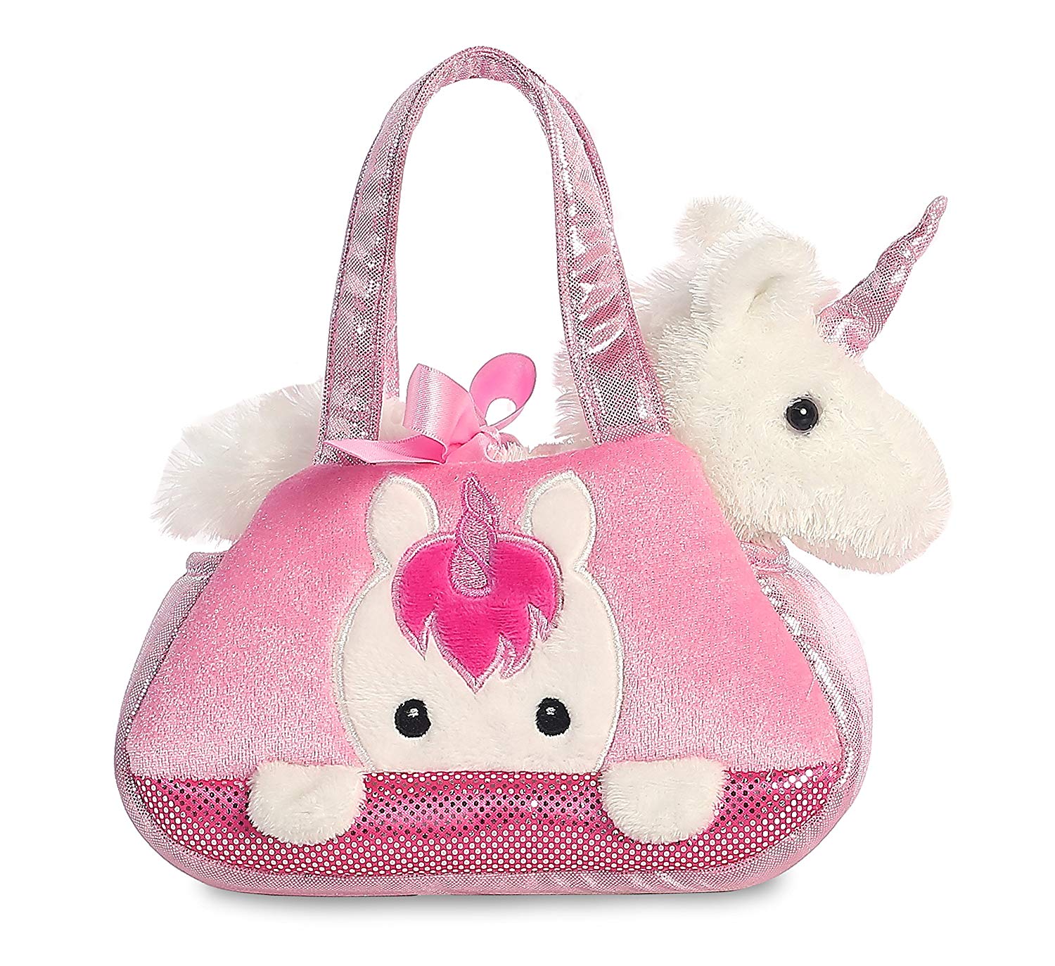 Aurora Plüschfiguren Fancy Peek-a-Boo Einhorn in einer Tragetasche ca. 21 cm - Plüschfigur