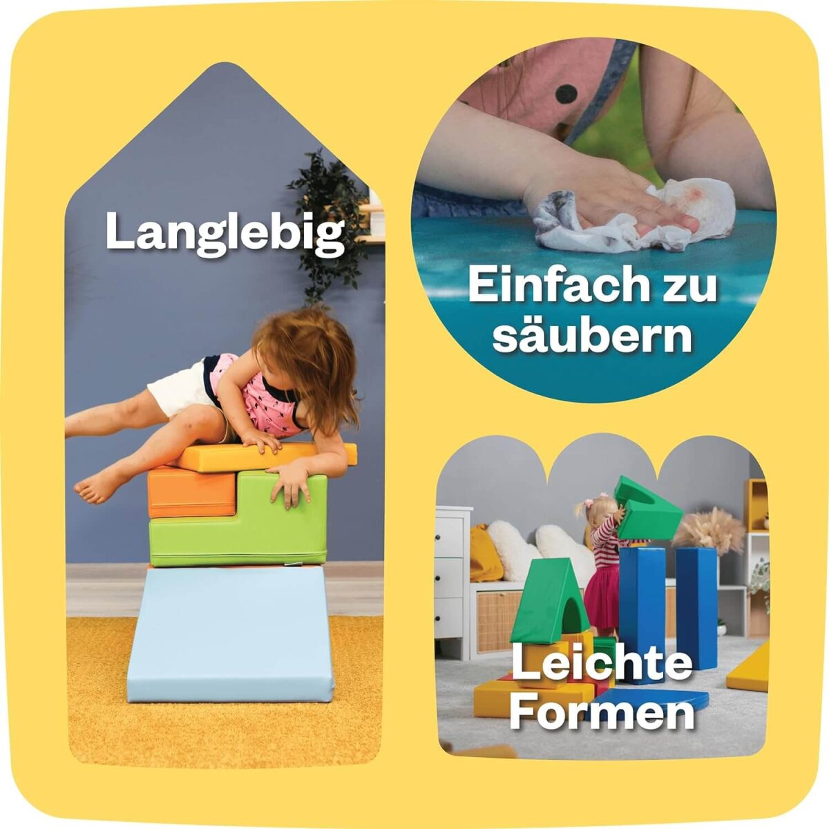 IGLU SET 6 Corner Climber - Mehrfarbig - Bunte Schaumstoff-Klettermodule/Bausteine für Kinder