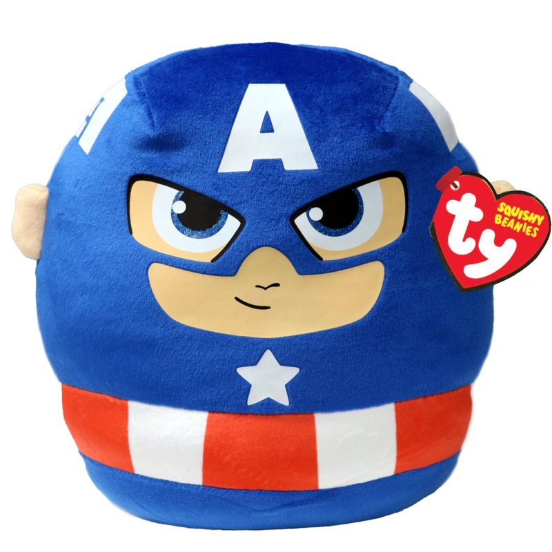 TY Textilien Ty 39355 - Marvel Captain America - Squishy Beanie - Plüschkissen 35 cm