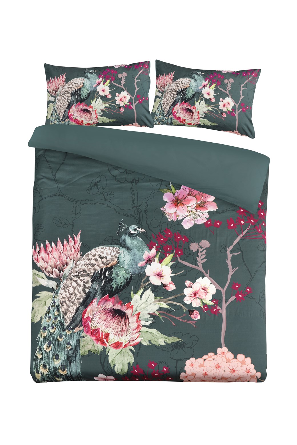 Bettwäsche Bettwäsche Blossom 125-FR Multi / Grün 140cm x 200cm / 65cm x 65cm