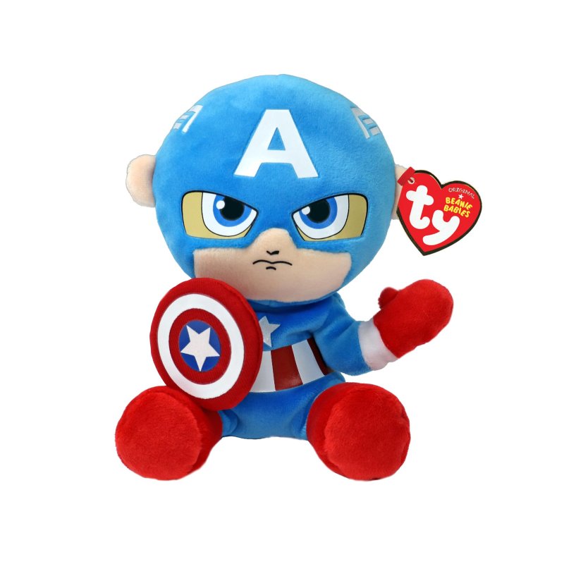 TY Plüschfiguren Ty 44002 - Marvel Captain America - Plüschfigur Soft - 15 cm
