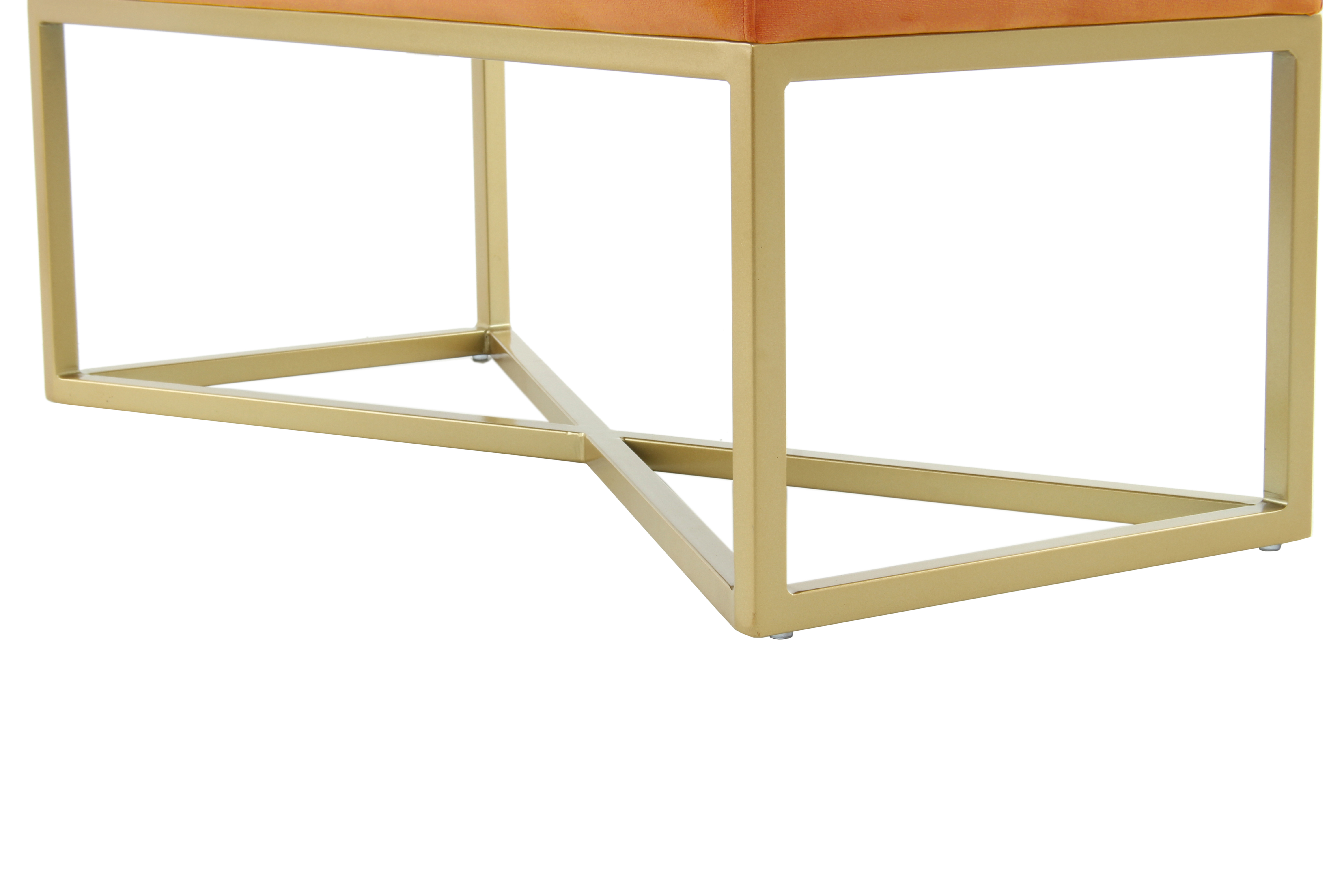Elegante Sitzbank Orange/Gold