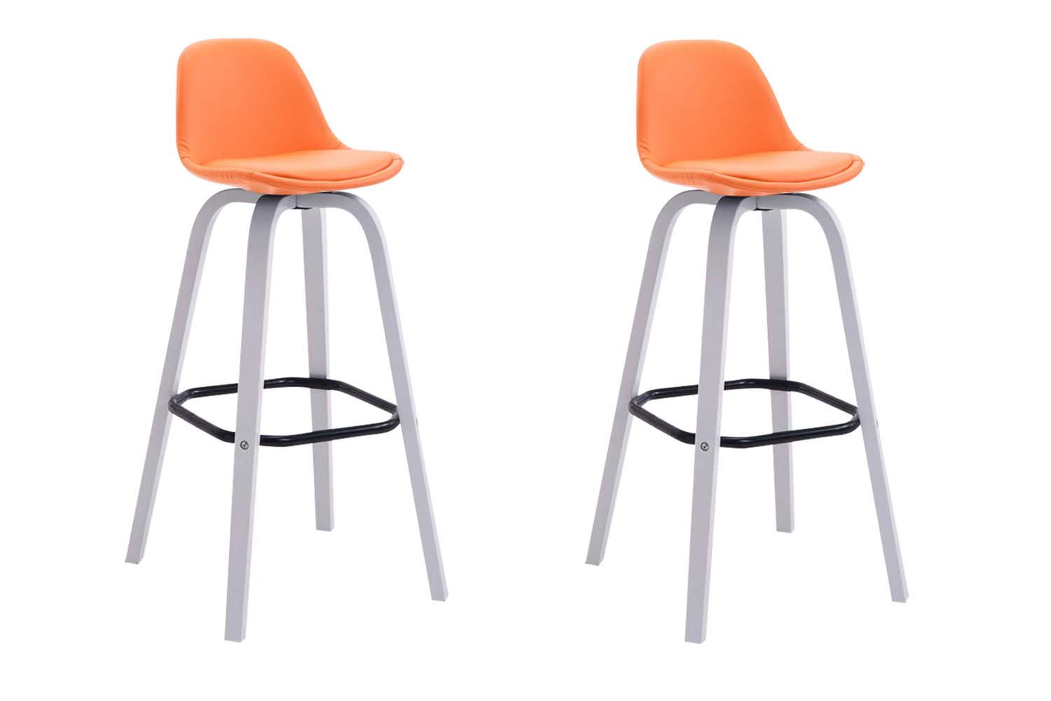 2er Set Barhocker Avika Kunstleder Weiß
