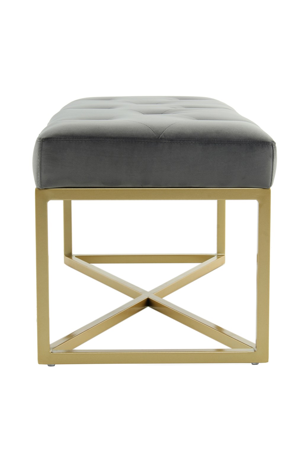 Elegante Sitzbank Grau / Gold