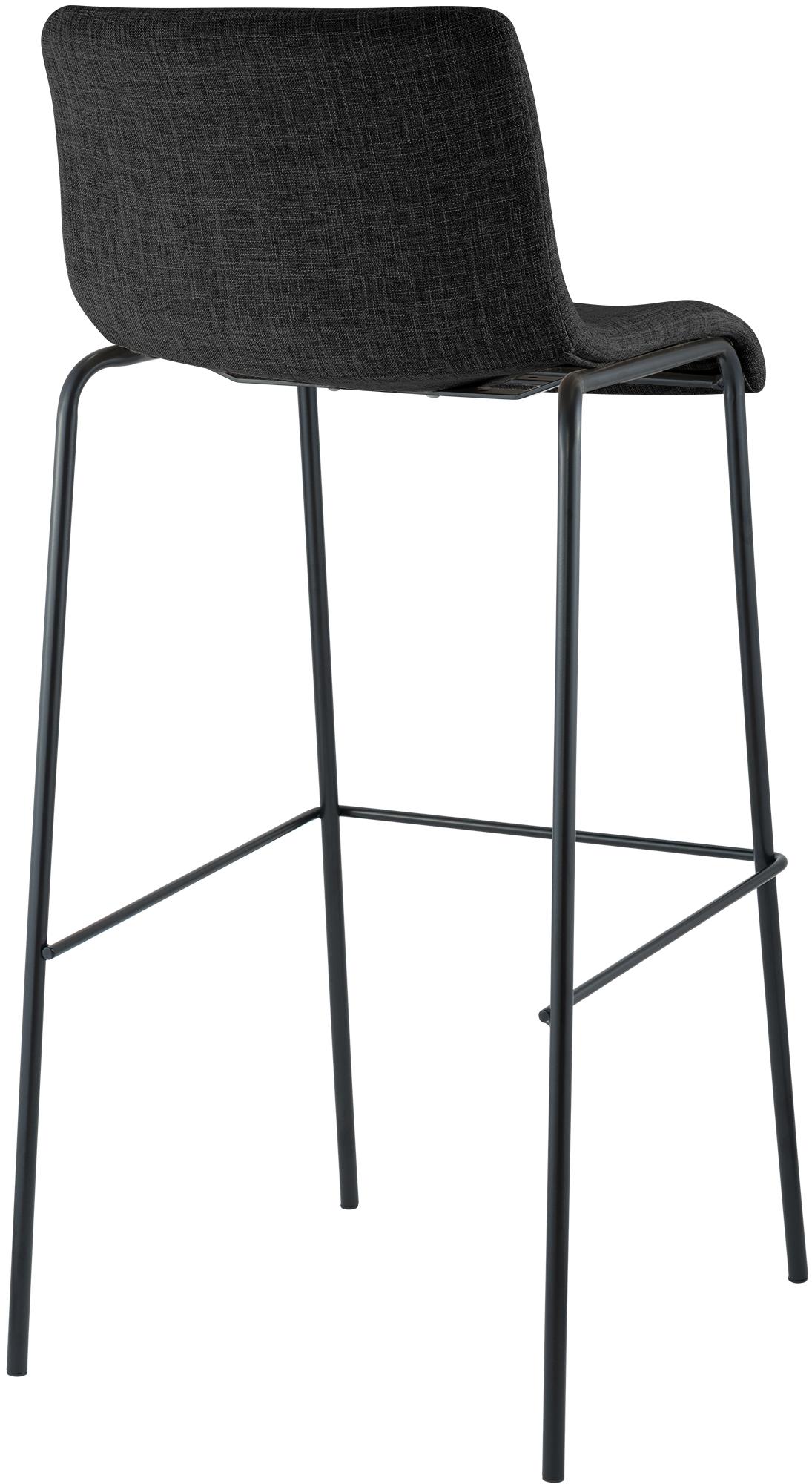 Barhocker Hoover Stoff 4-Fuß Gestell schwarz
