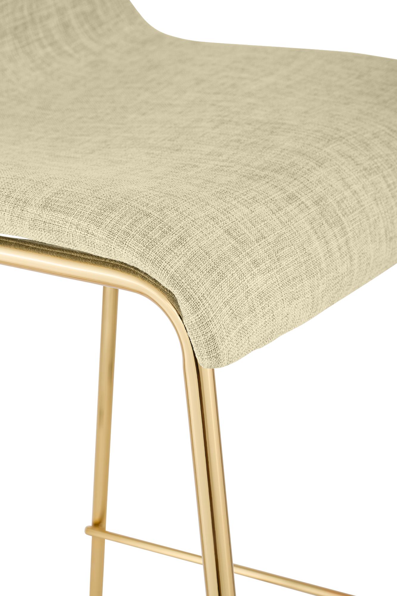 Barhocker Hoover Stoff 4-Fuß Gold