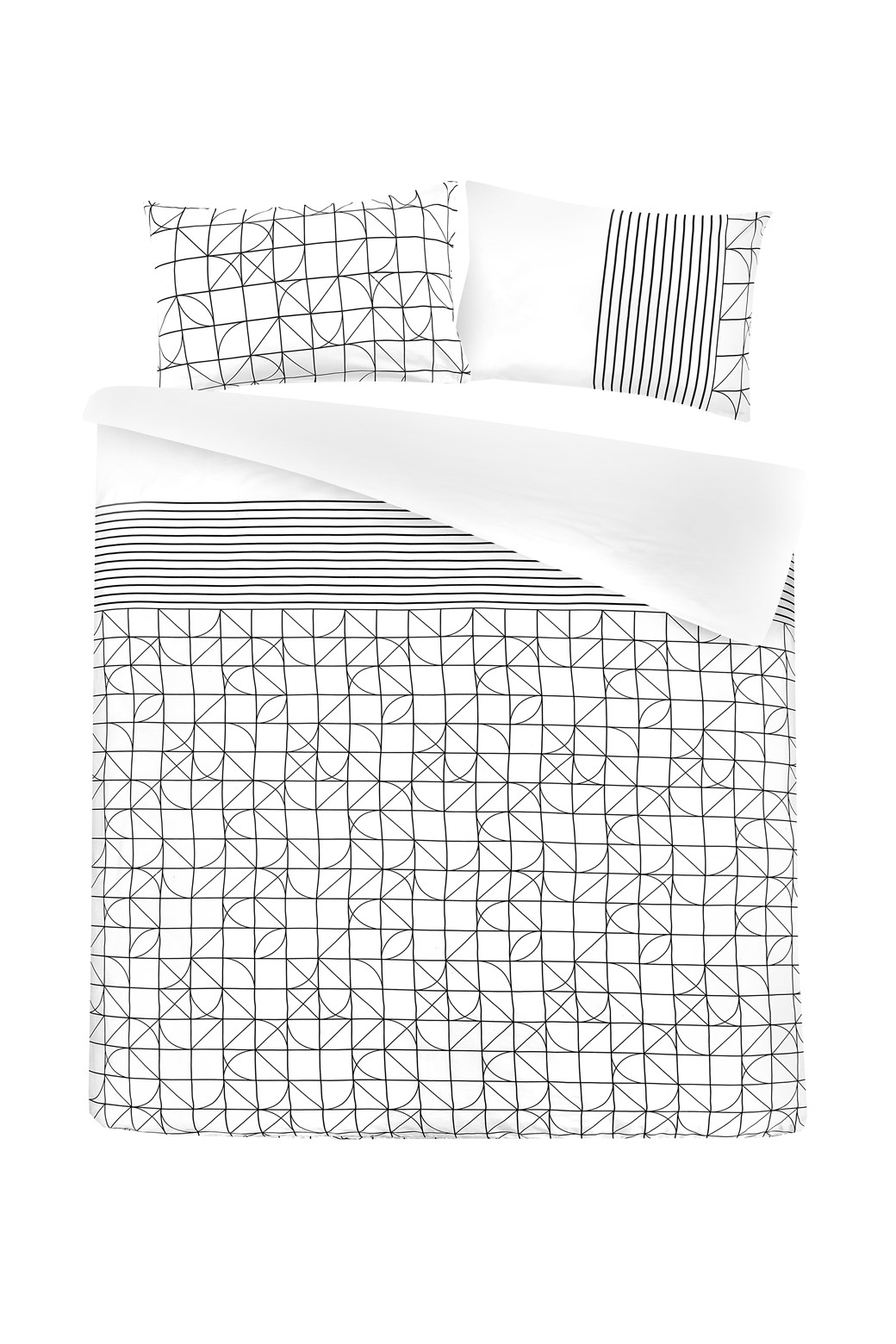 Bettwäsche Bettwäsche Kennedy 125-AT Weiß / Schwarz 140cm x 200cm