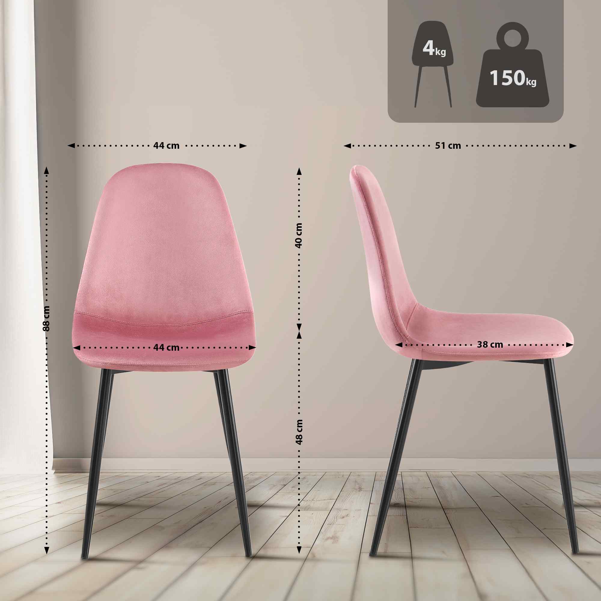4er Set Esszimmerstühle Napier Samt