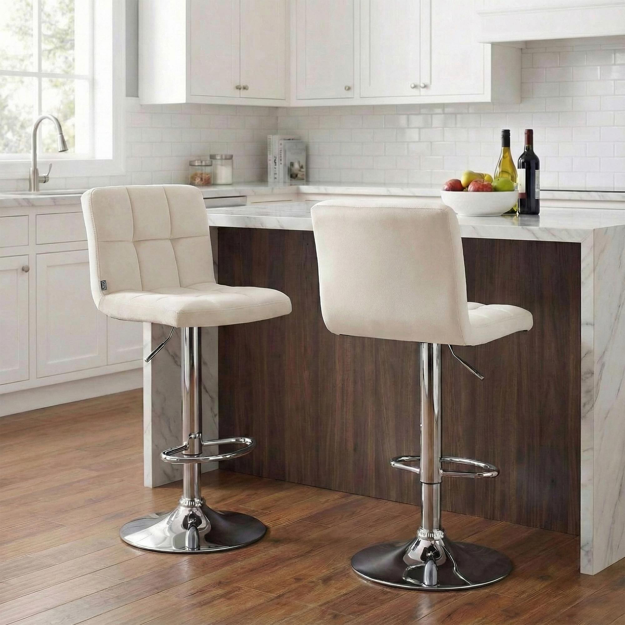 Barhocker Peru Samt chrom