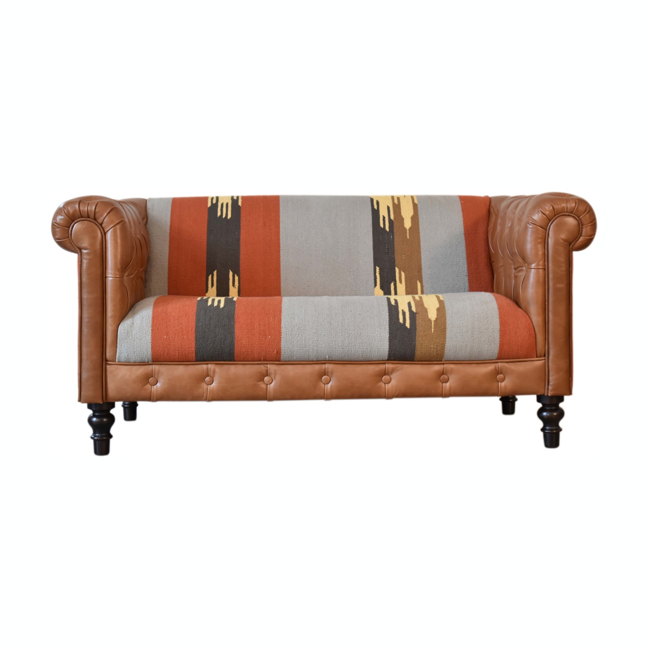 Sofa aus Durrie und Leder