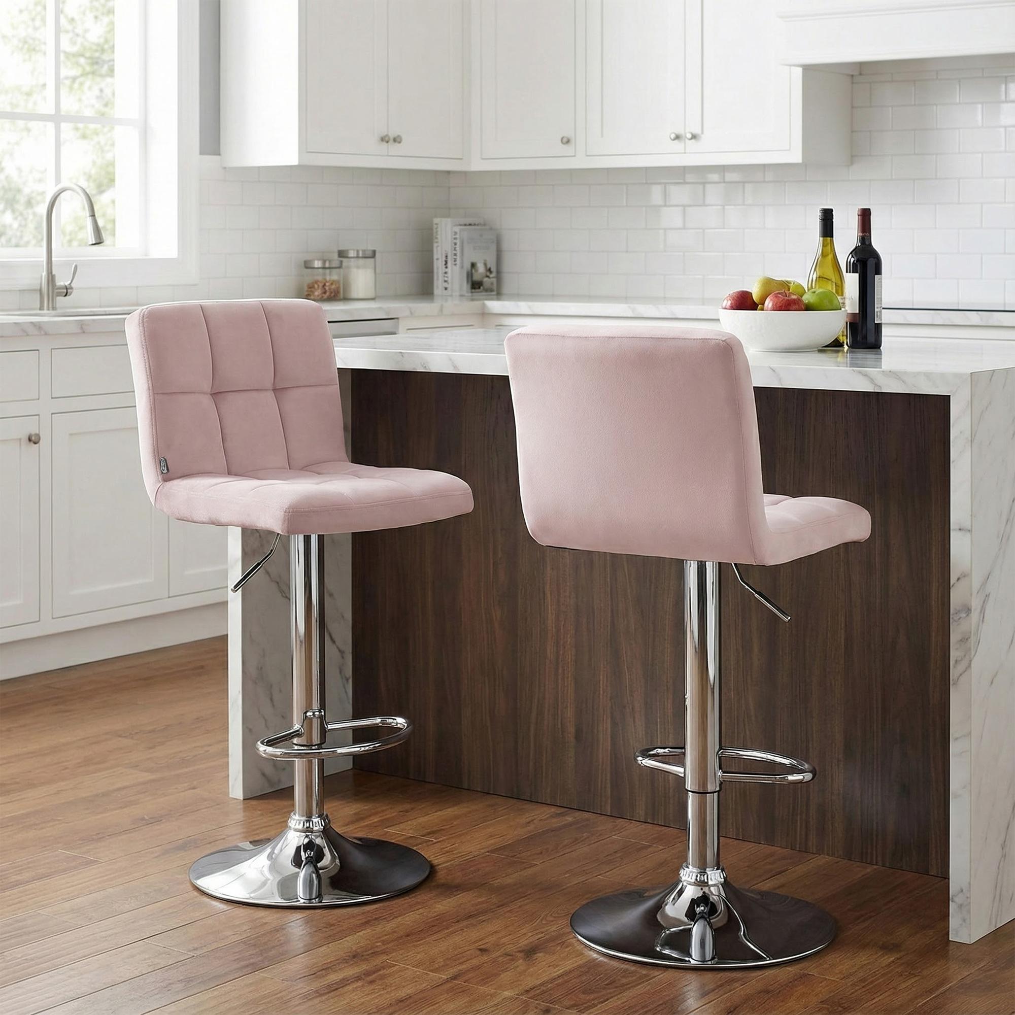 Barhocker Peru Samt chrom