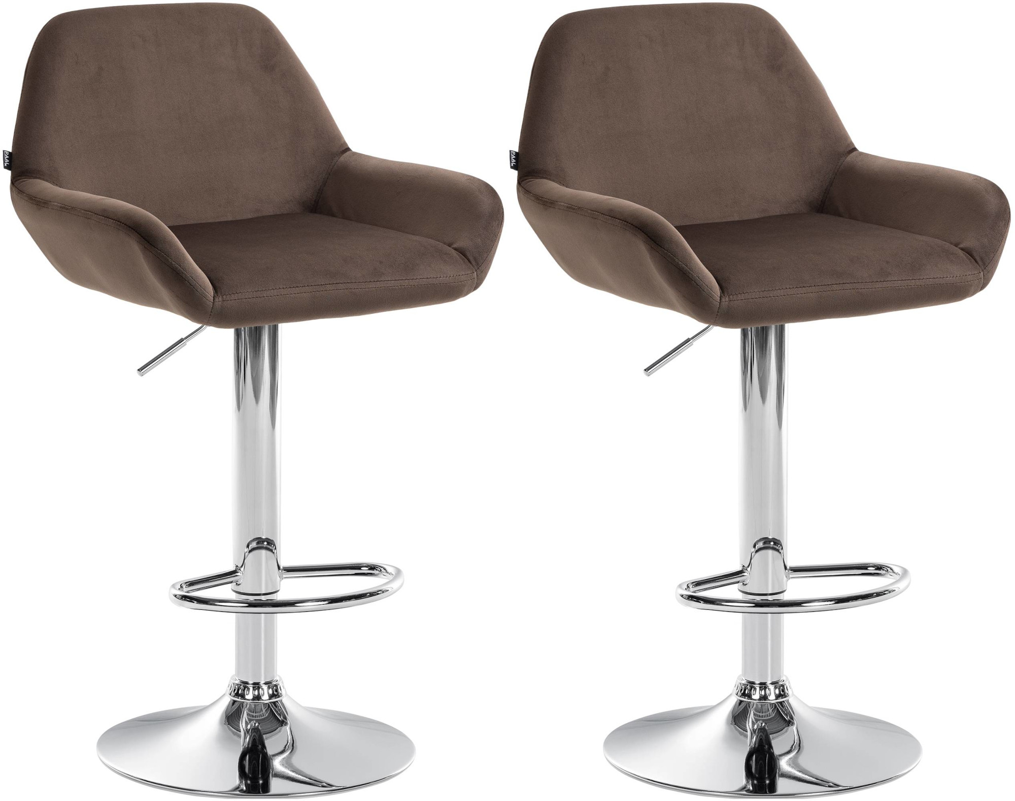 2er Set Barhocker Braga Samt chrom