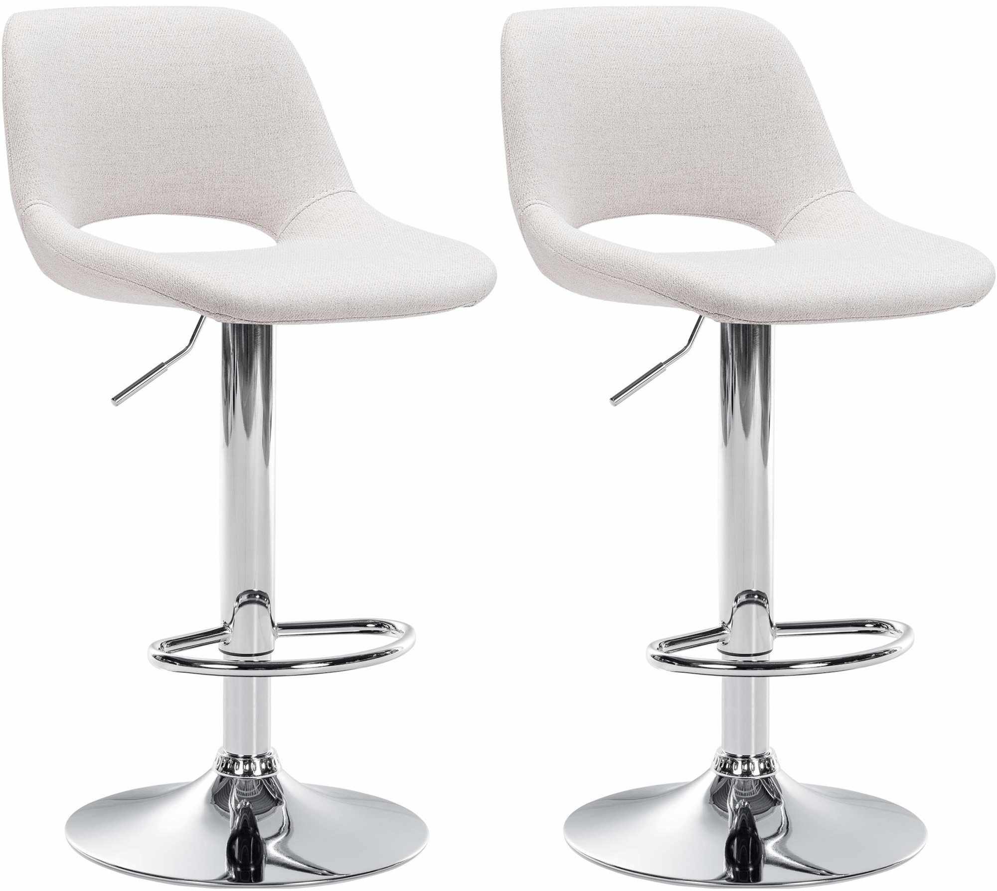 2er Set Barhocker Camden Stoff chrom