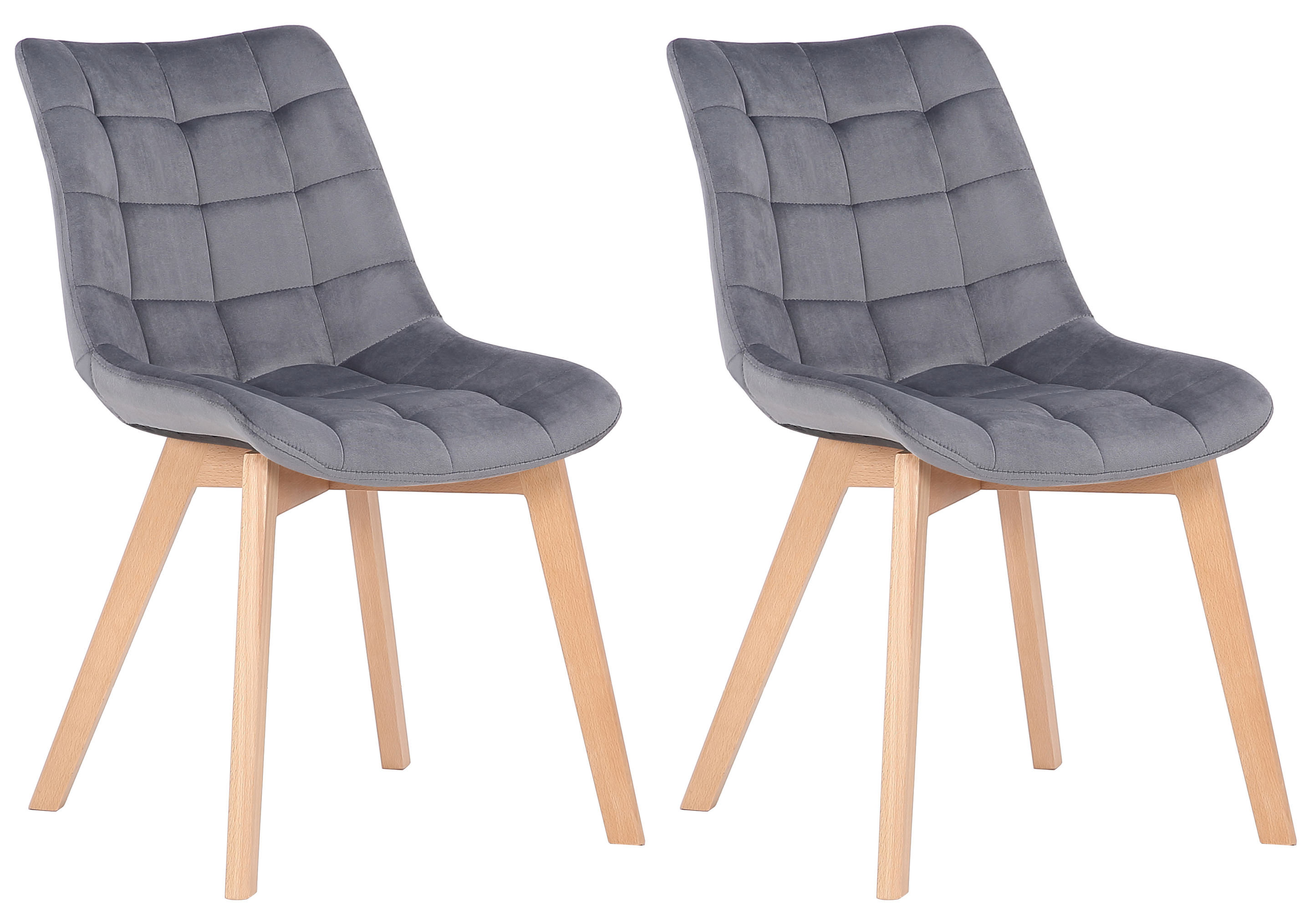 2er Set Esszimmerstühle Passaic Samt