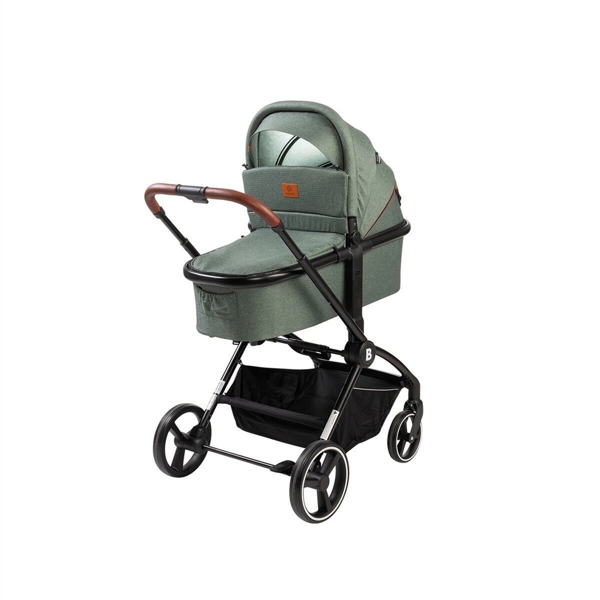 BabyTrold Alex 2in1 Kinderwagen Set Forest Green mit Babywanne, Sportsitz und Fußsack