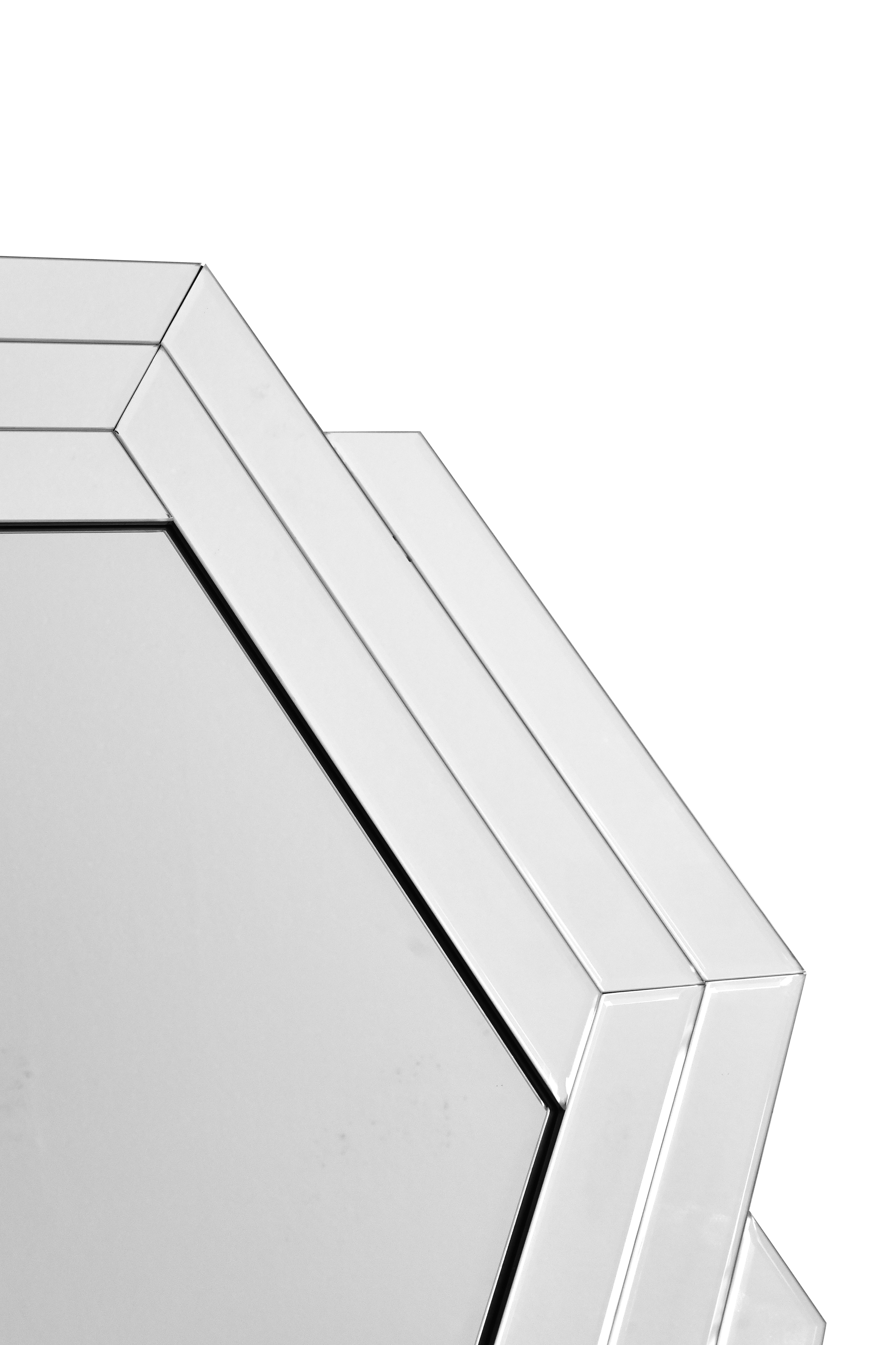 Hexagon-Wandspiegel Silber