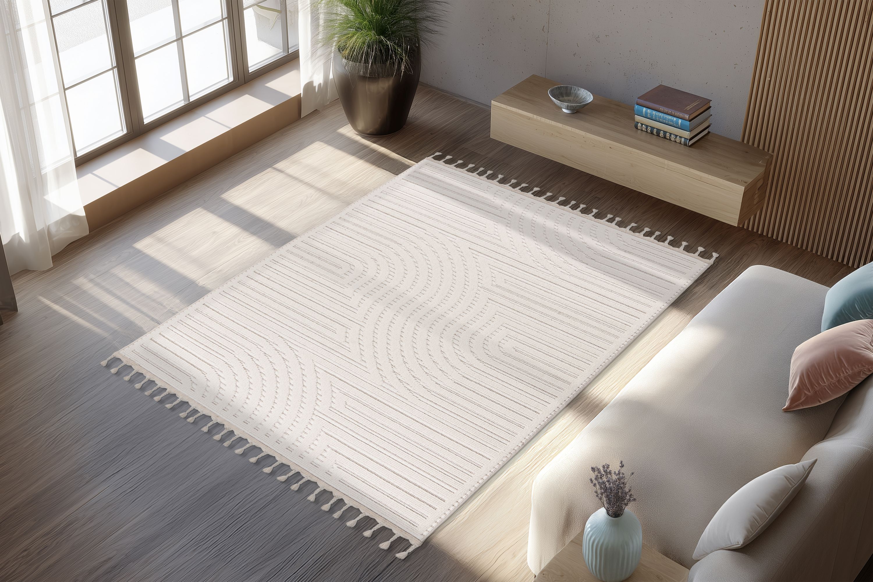 Teppich Reef 225 Elfenbein 160 x 230 cm