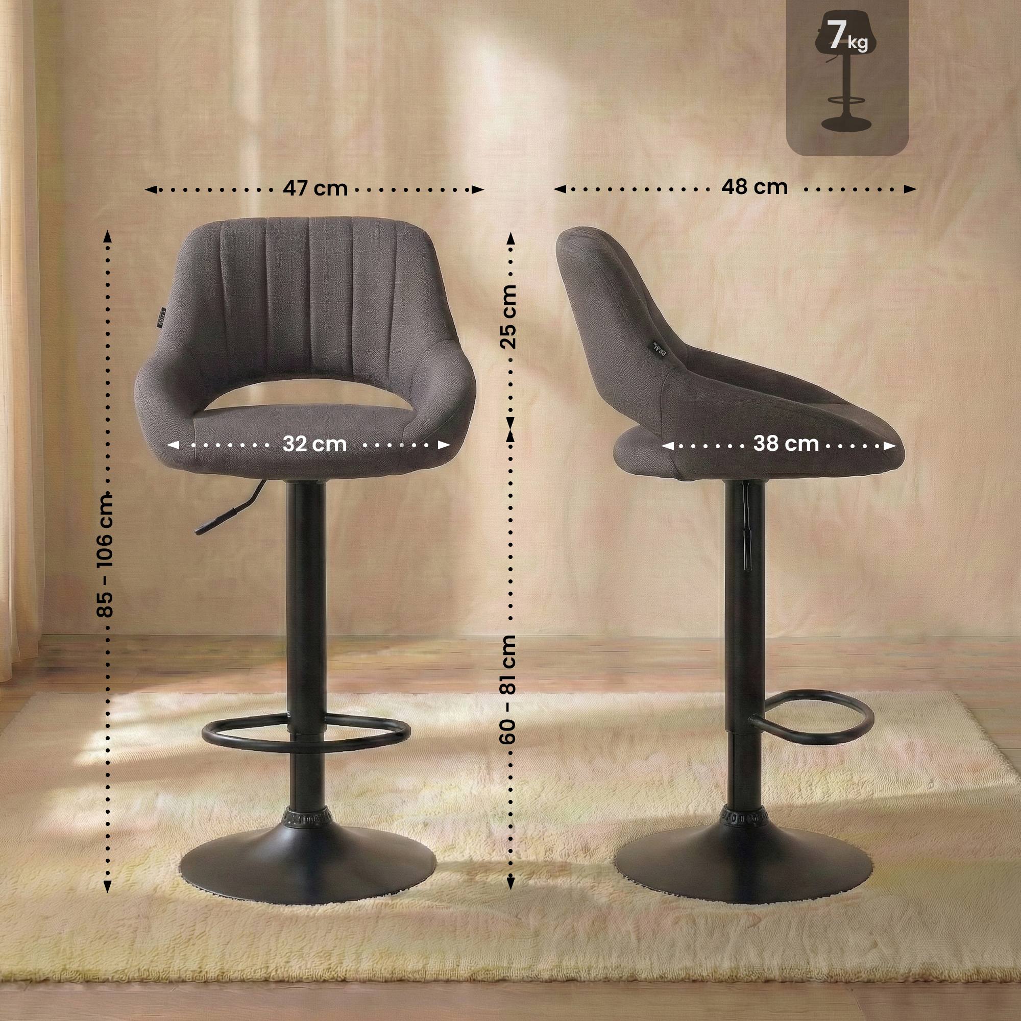 Barhocker Milet Stoff schwarz